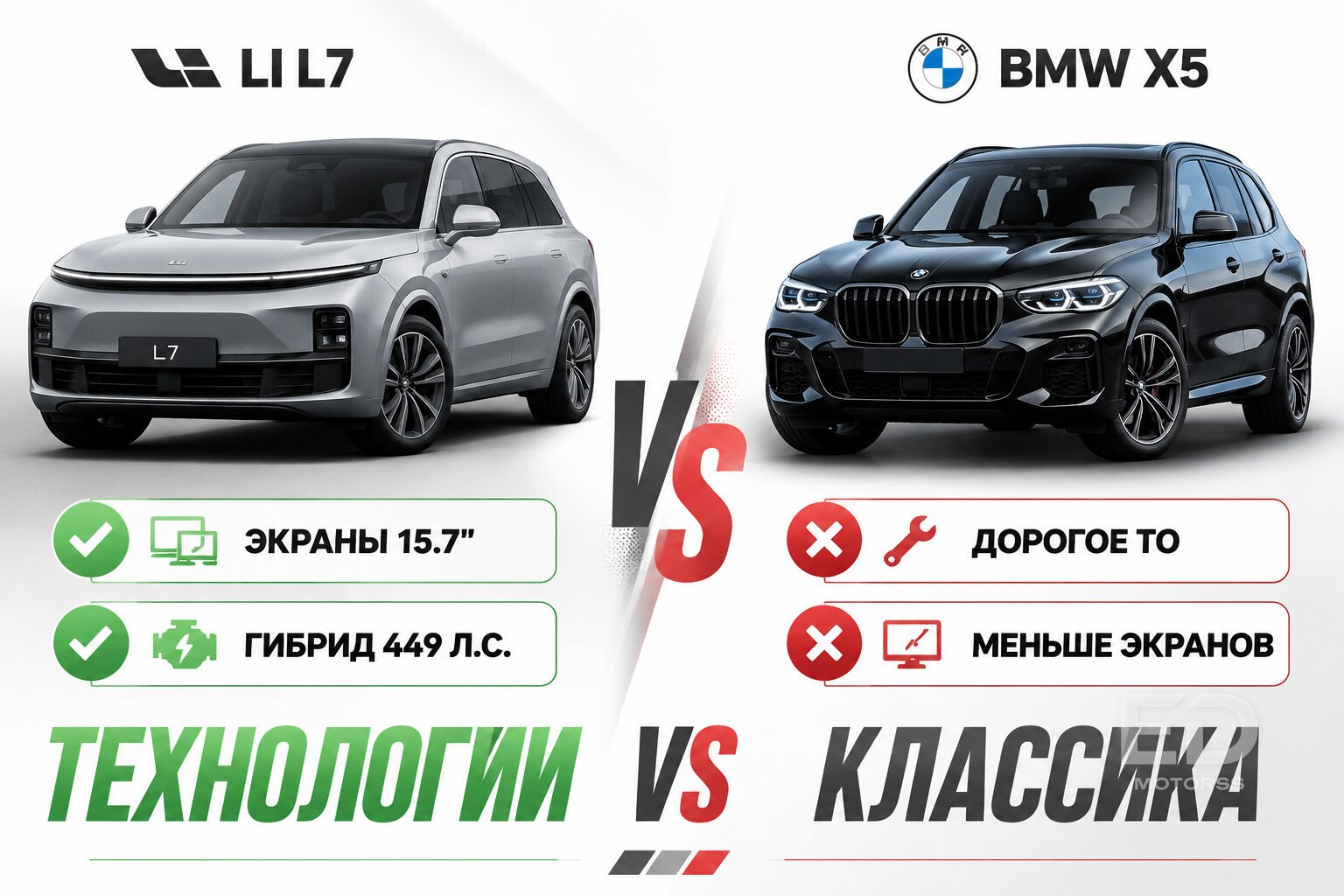 Li L7 против BMW X5: стоит ли переплачивать 5 миллионов за баварца?