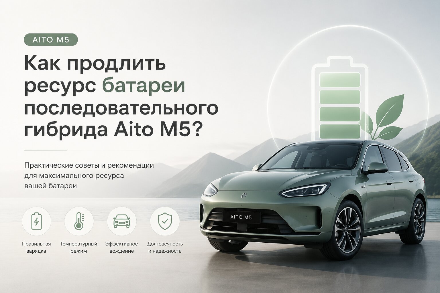 Как продлить ресурс батареи последовательного гибрида Aito M5? Полезные советы по правильной зарядке, эксплуатации и уходу за аккумулятором кроссовера.