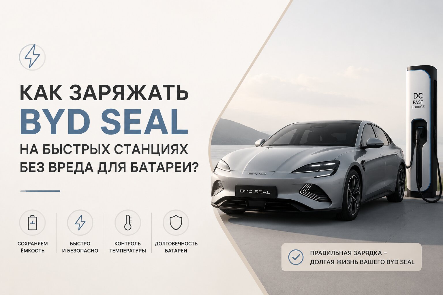 Как правильно заряжать BYD Seal на быстрых станциях без вреда для батареи. Практические советы по сохранению ресурса аккумулятора Blade Battery.