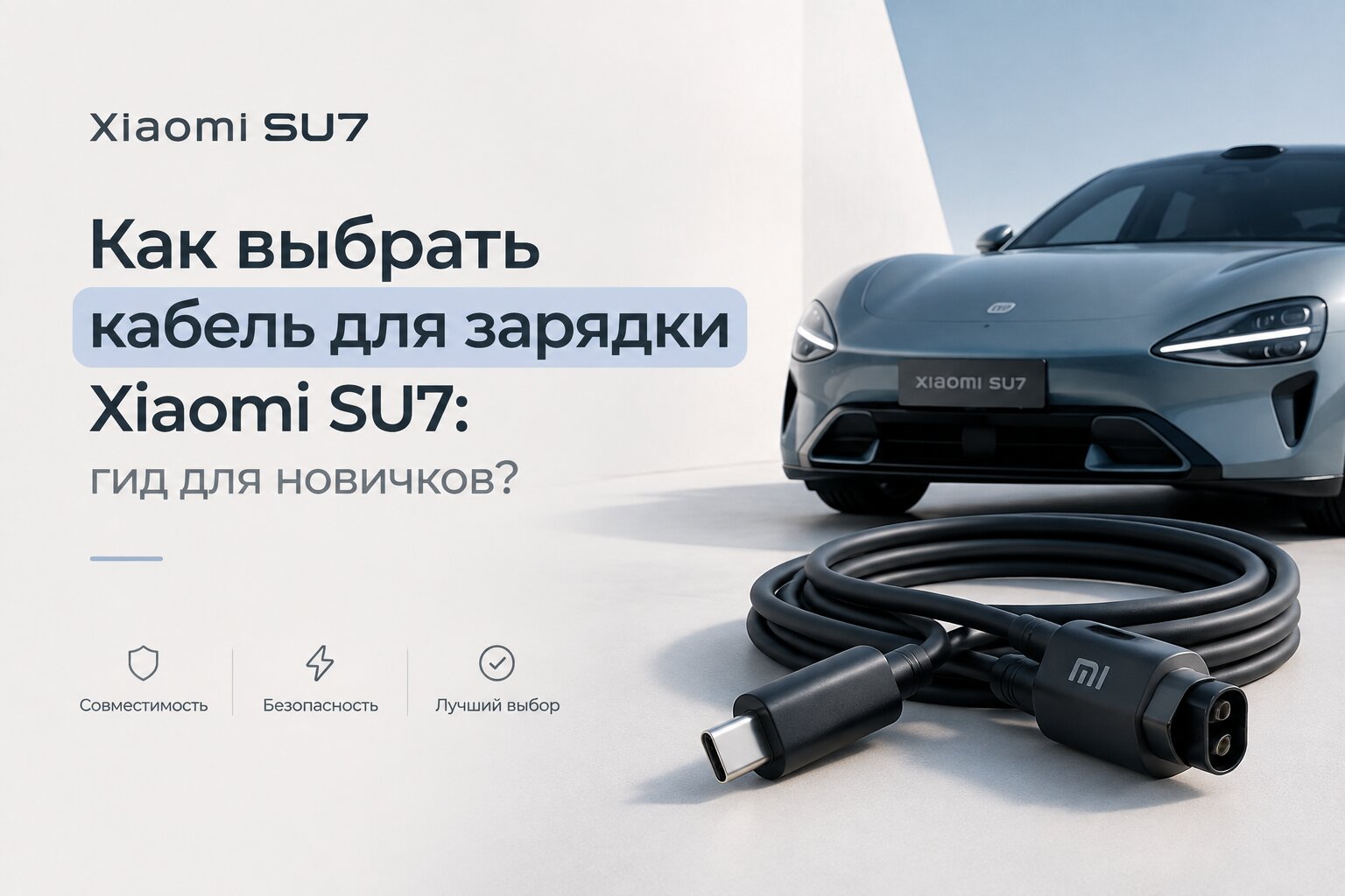 Гид для новичков: как выбрать кабель для зарядки Xiaomi SU7. Разбираем типы разъемов, мощность и важные параметры для быстрой зарядки электромобиля.
