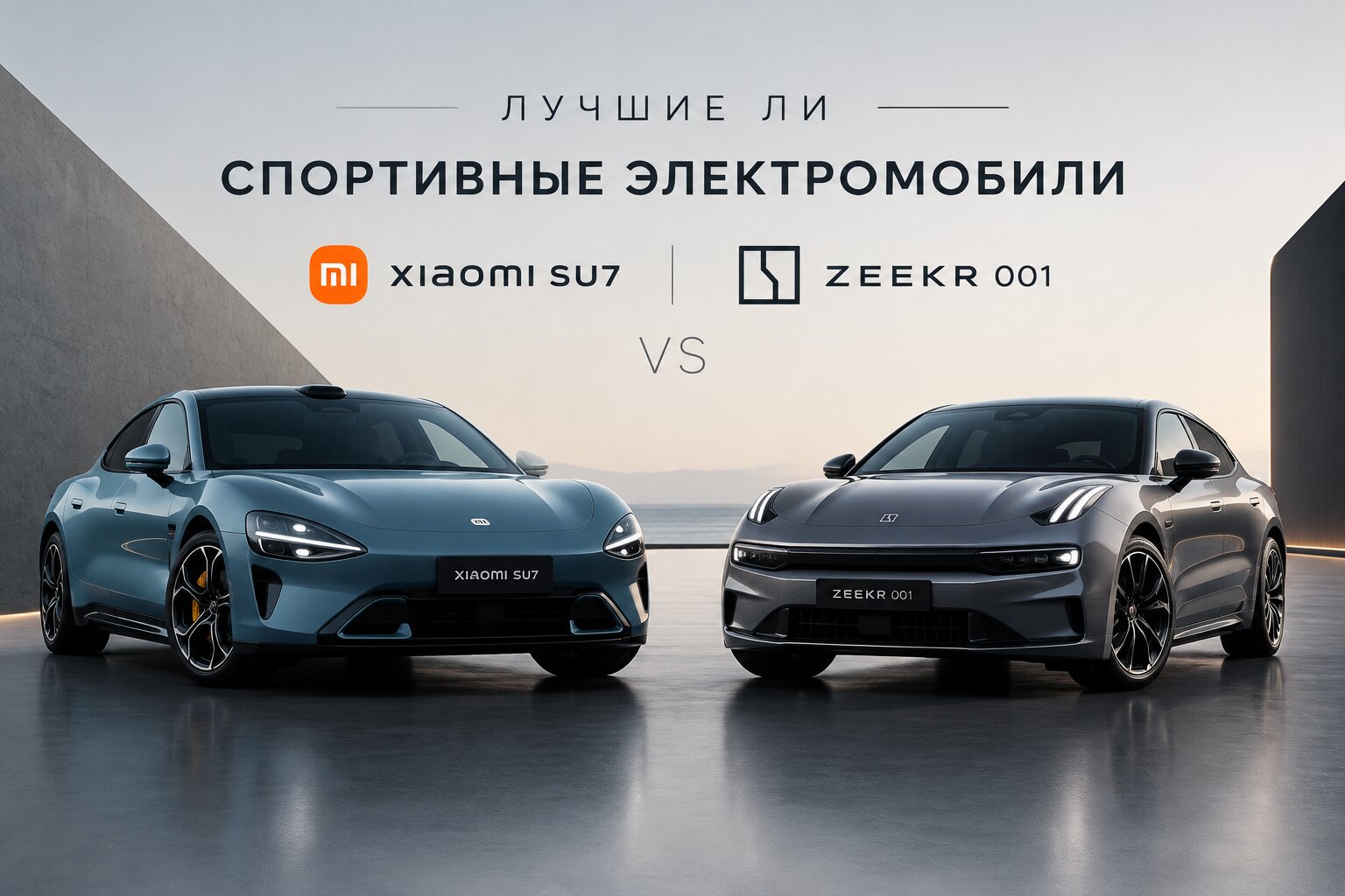Лучшие спортивные электромобили 2026 года: Xiaomi SU7 и Zeekr 001. Сравнение скорости, запаса хода, характеристик и цен. Какой электрокар лучше?