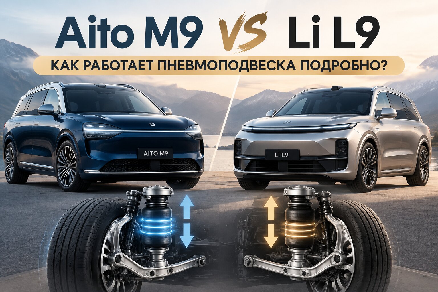 Aito M9 против Li L9: подробный разбор пневмоподвески. Сравниваем режимы, комфорт, клиренс и управляемость, чтобы выбрать лучший большой внедорожник.