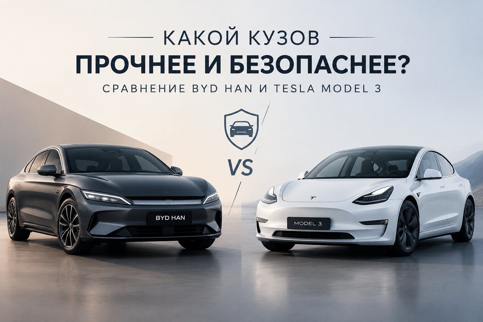 BYD Han против Tesla Model 3: чей кузов прочнее и безопаснее? Анализ краш-тестов, жесткости конструкции и систем пассивной безопасности электрокаров.