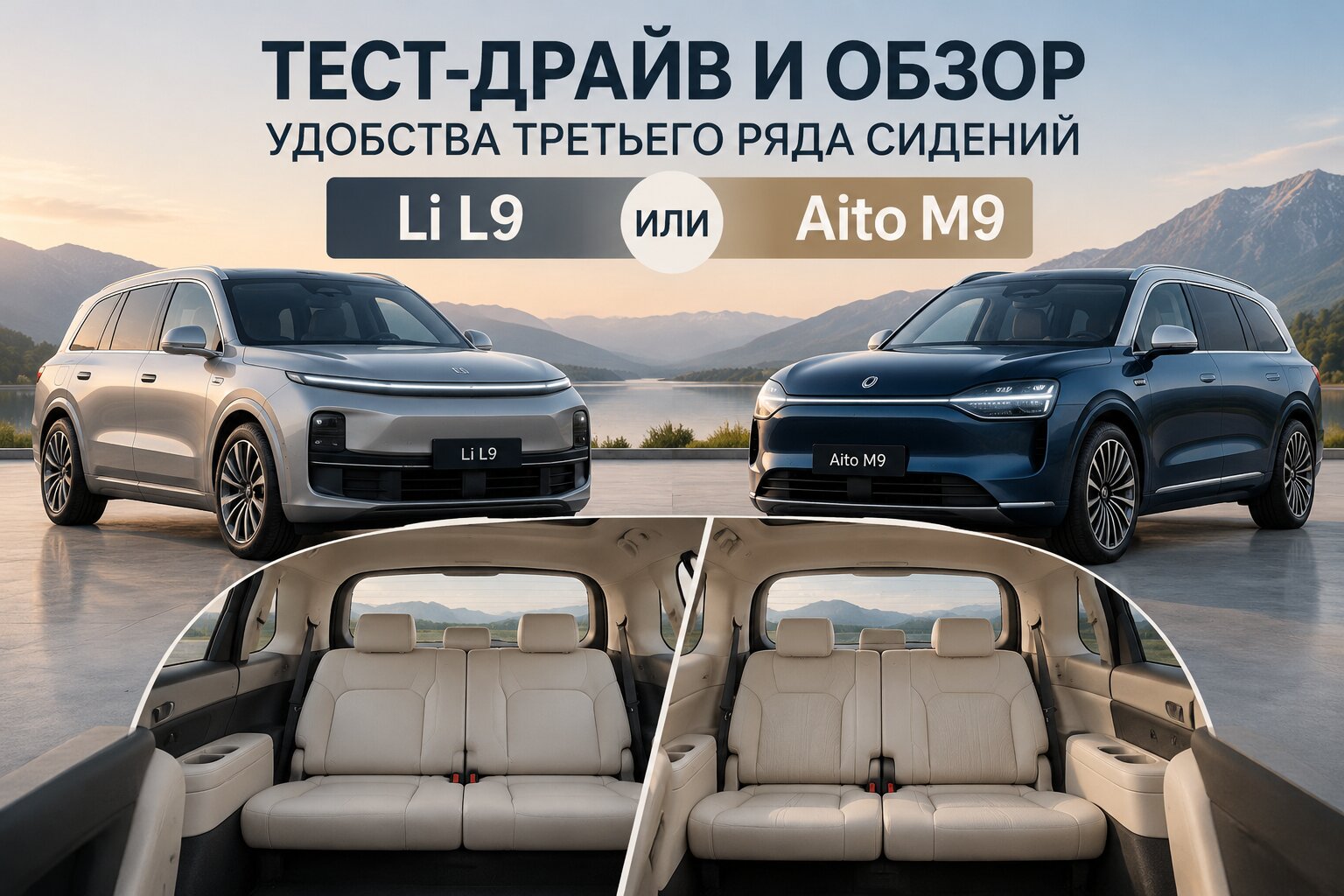 Li L9 или Aito M9: тест-драйв и сравнение флагманов. Честный обзор третьего ряда сидений: оцениваем комфорт, пространство для пассажиров и вместительность.
